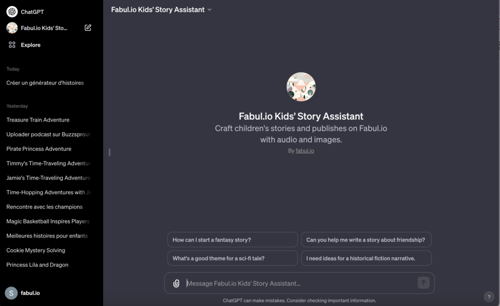 fabul.io openai chatGPT story creator